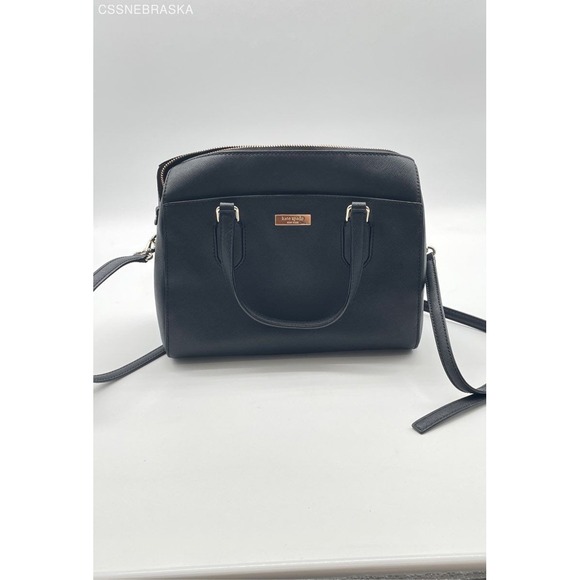 Kate Spade Black "Lanae" Laurel Way Black Satchel‎ Crossbody Handbag - Size M - Picture 1 of 11